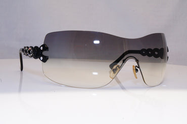 VERSACE Womens Diamante Designer Sunglasses Black Shield 2043-B 1009/8G 18709