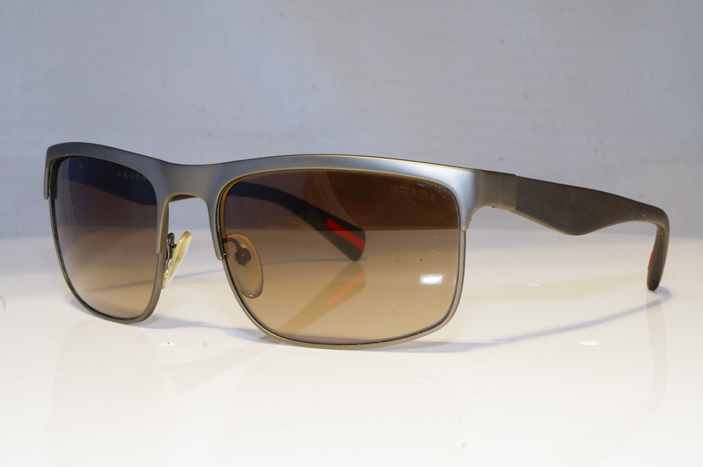 PRADA Mens Designer Sunglasses Grey Rectangle SPS 56P DG1-1X1 19521
