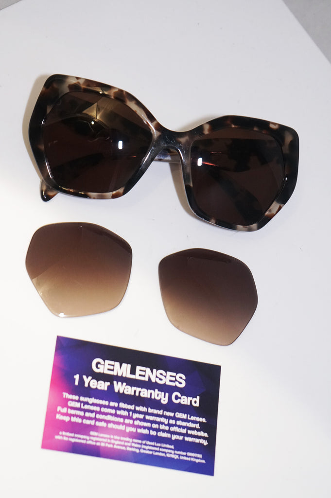 PRADA Womens Designer Sunglasses Brown Hexagonal SPR 16R UAO-3D0 15041