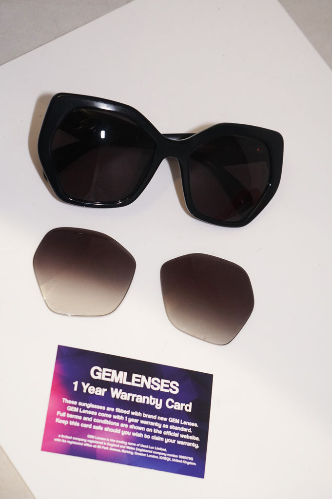 PRADA Womens Designer Sunglasses Black Hexagonal SPR 16R 1AB-0A7 15066