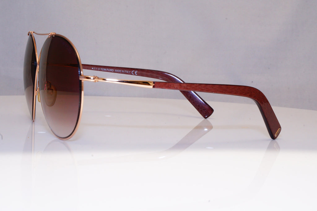TOM FORD Womens Oversized Designer Sunglasses Gold Round Iva TF 394 28F 18697