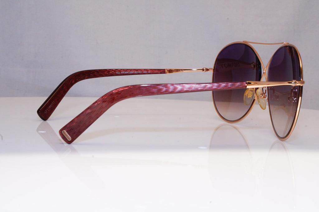 TOM FORD Womens Oversized Designer Sunglasses Gold Round Iva TF 394 28F 18697