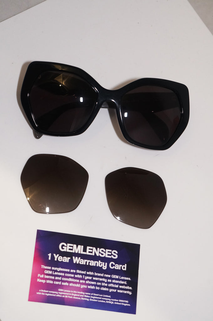 PRADA Womens Designer Sunglasses Black Hexagonal SPR 16R 1AB-1X1 15267