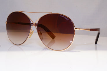 TOM FORD Womens Oversized Designer Sunglasses Gold Round Iva TF 394 28F 18697