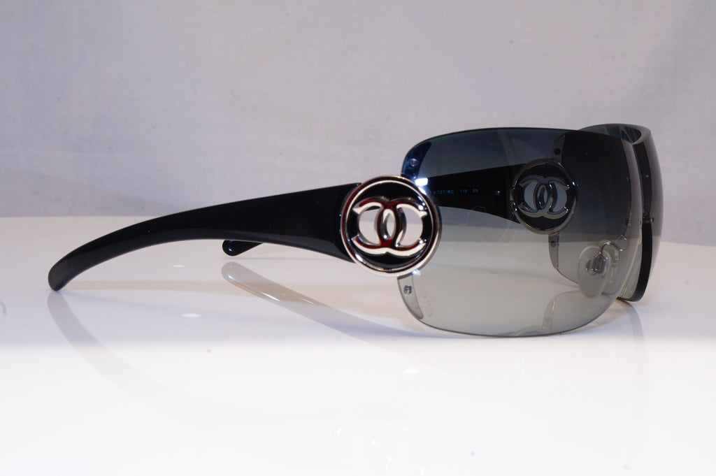 CHANEL Womens Boxed Designer Sunglasses Black Shield 4145 127/8G 18684