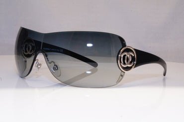 CHANEL Womens Boxed Designer Sunglasses Black Shield 4145 127/8G 18684
