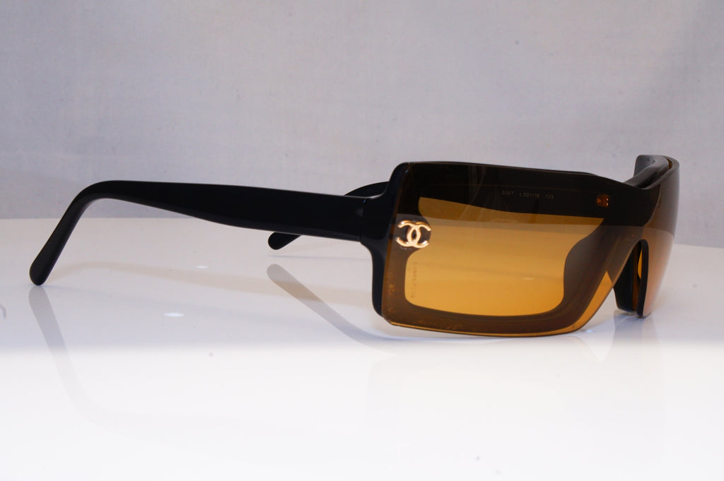 CHANEL Womens Designer Sunglasses Black Shield 5067 501/18 18681