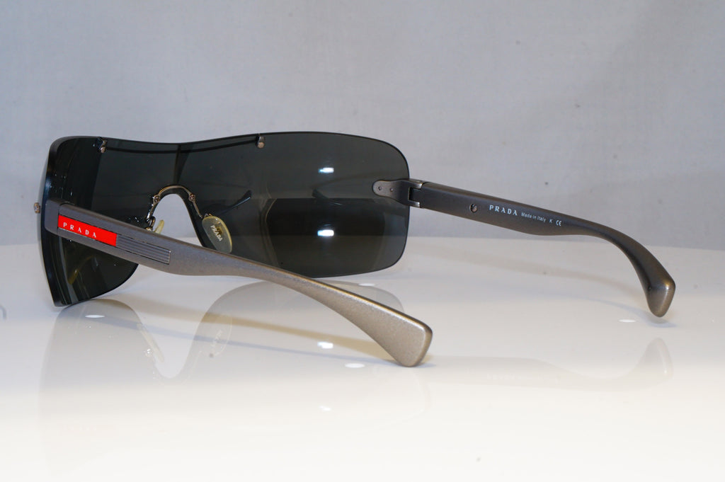 PRADA Mens Mirror Boxed Designer Sunglasses Silver Shield SPS 02M AAL-7W1 19496