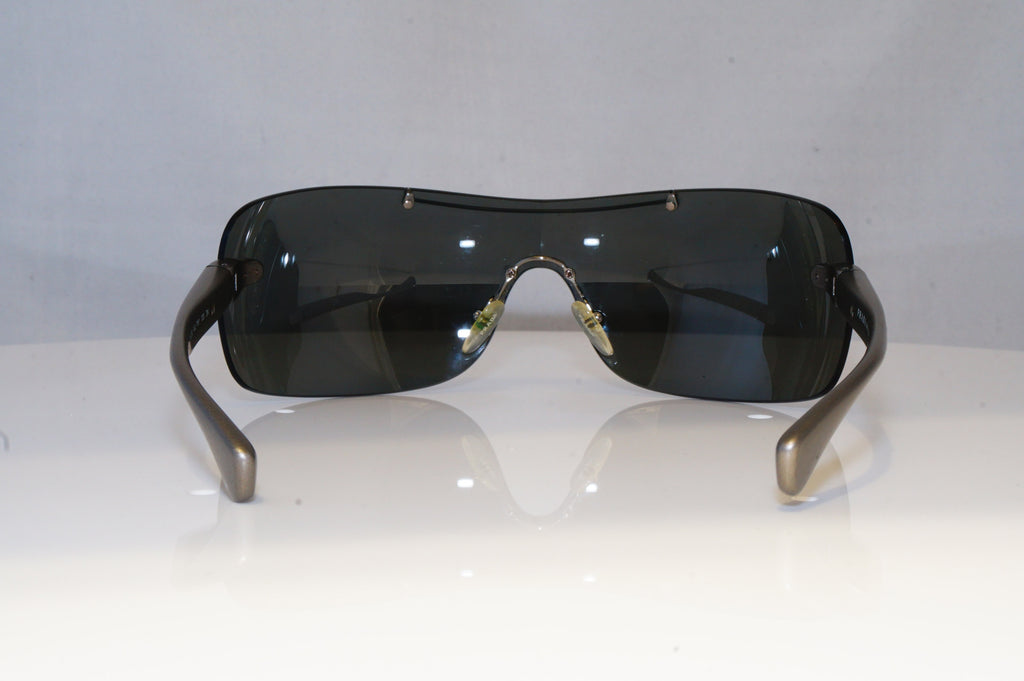 PRADA Mens Mirror Boxed Designer Sunglasses Silver Shield SPS 02M AAL-7W1 19496