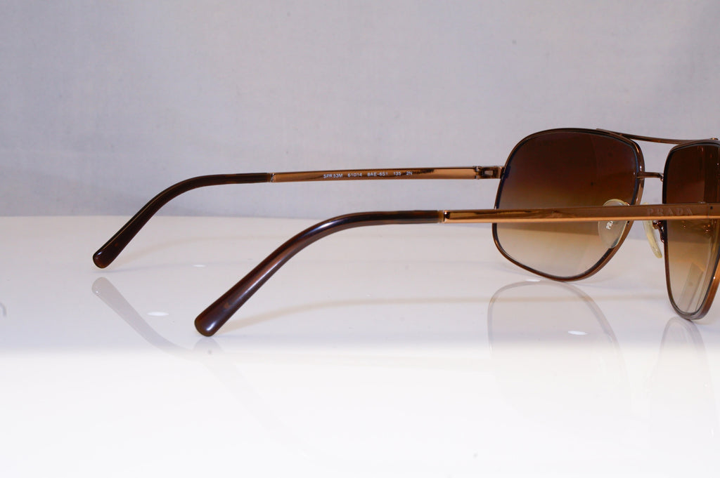 PRADA Mens Designer Sunglasses Brown Pilot SPR 53M 8AE-6S1 18704