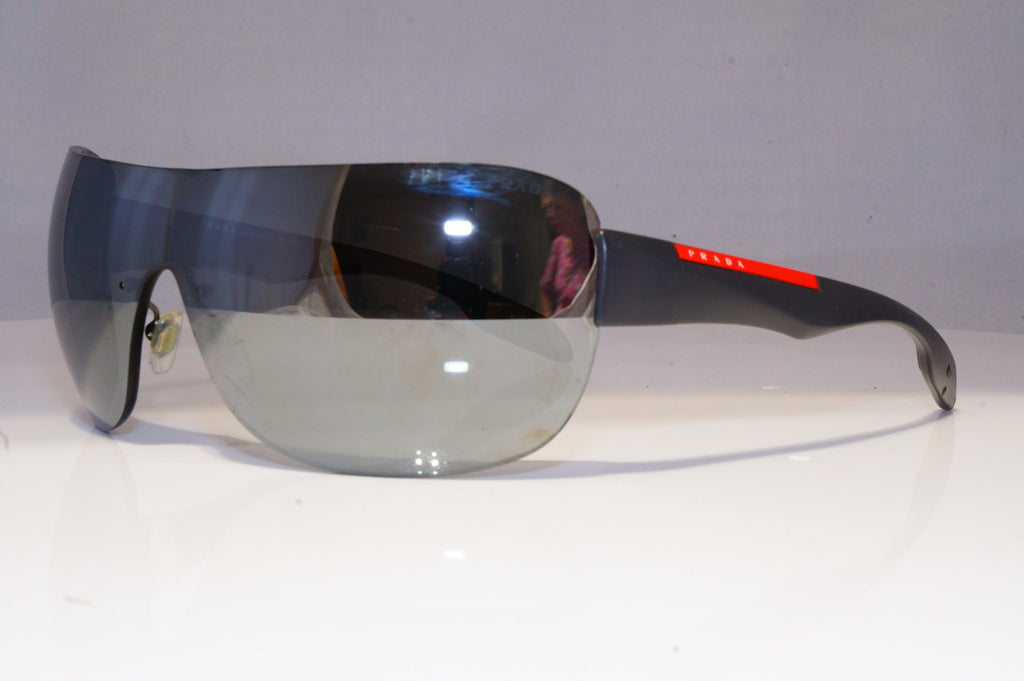 PRADA Mens Mirror Designer Sunglasses Grey Shield SILVER SPS 05N JAO-7W1 20771