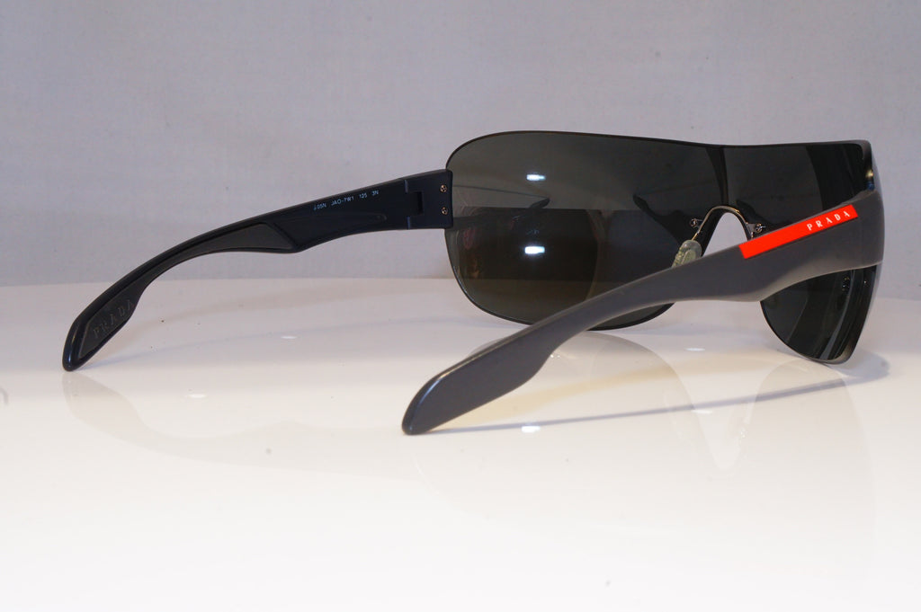 PRADA Mens Mirror Designer Sunglasses Grey Shield SILVER SPS 05N JAO-7W1 20771