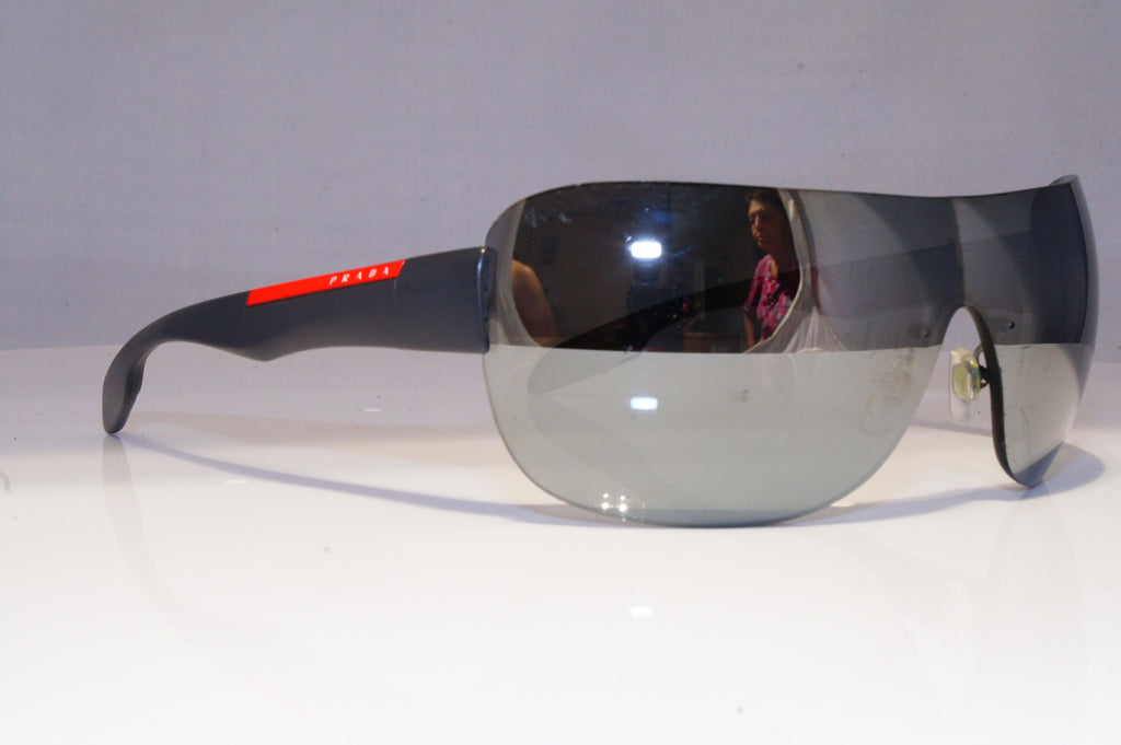 PRADA Mens Mirror Designer Sunglasses Grey Shield SILVER SPS 05N JAO-7W1 20771