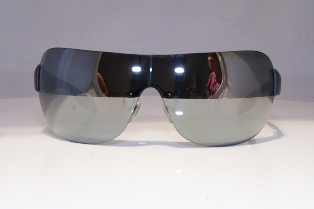 PRADA Mens Mirror Designer Sunglasses Grey Shield SILVER SPS 05N JAO-7W1 20771