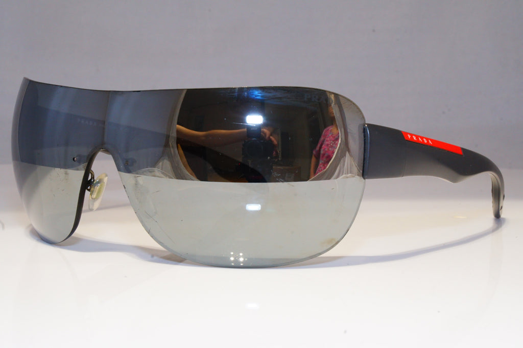 PRADA Mens Mirror Designer Sunglasses Grey Shield SILVER SPS 05N JAO-7W1 20771