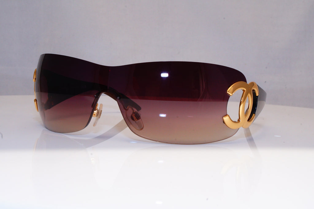 CHANEL Womens Designer Sunglasses Black Shield ICONIC 4125 125/13 18678