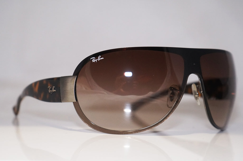 RAY-BAN Mens Designer Sunglasses Brown Shield RB 3350 004/13 14968
