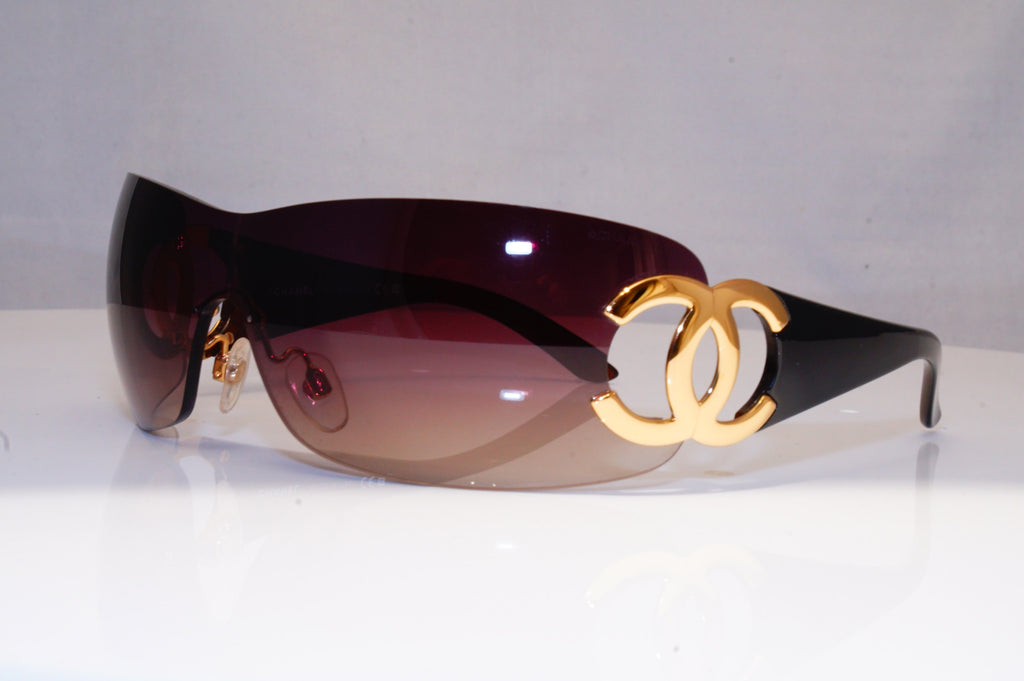 CHANEL Womens Designer Sunglasses Black Shield ICONIC 4125 125/13 18678