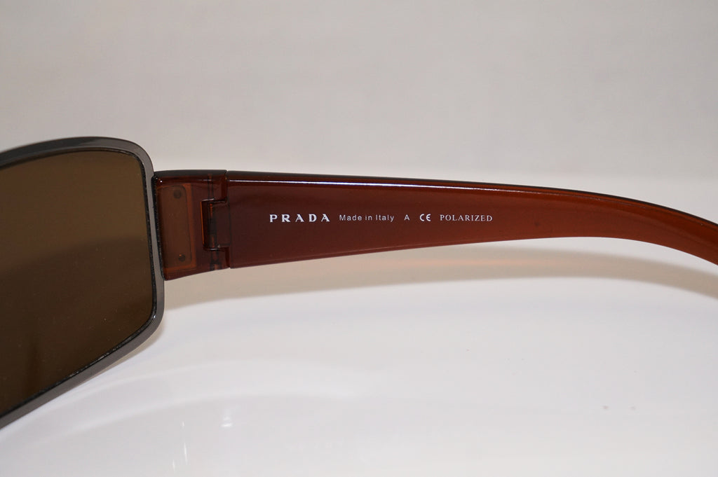 PRADA Mens Designer Polarized Sunglasses Brown Shield SPS 52E 5AV-5Y1 16104