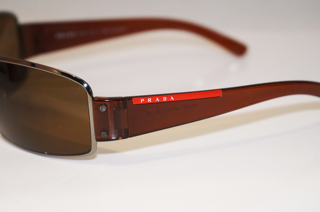 PRADA Mens Designer Polarized Sunglasses Brown Shield SPS 52E 5AV-5Y1 16104