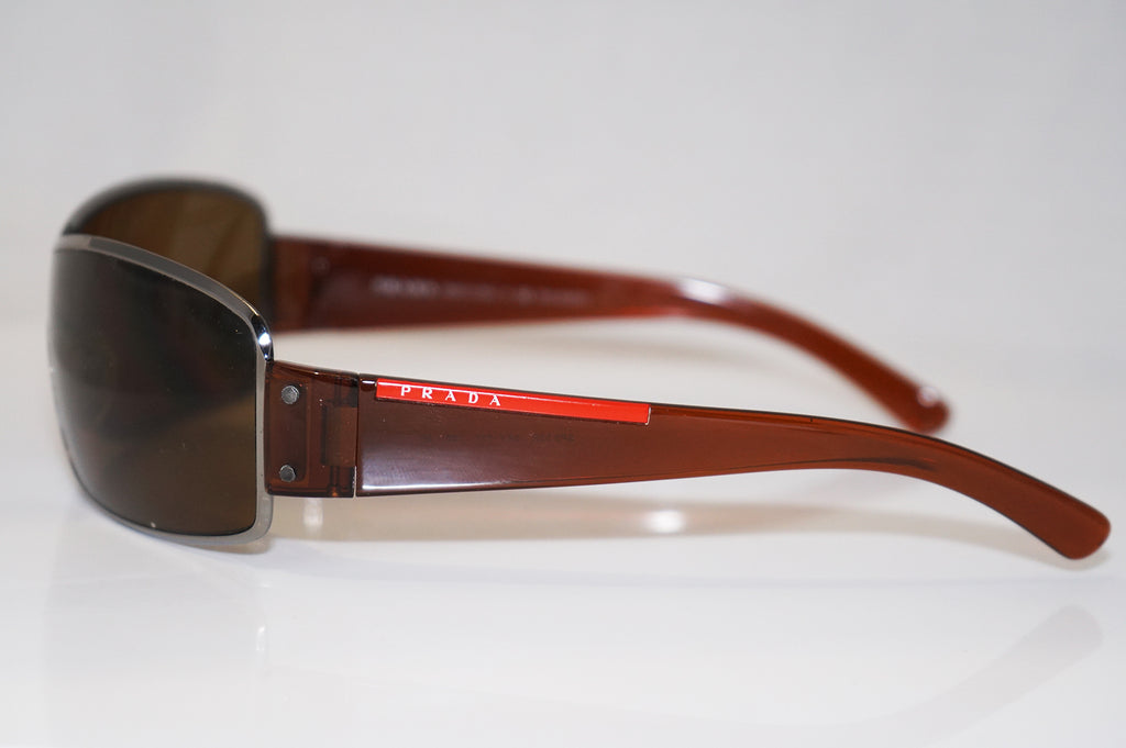 PRADA Mens Designer Polarized Sunglasses Brown Shield SPS 52E 5AV-5Y1 16104