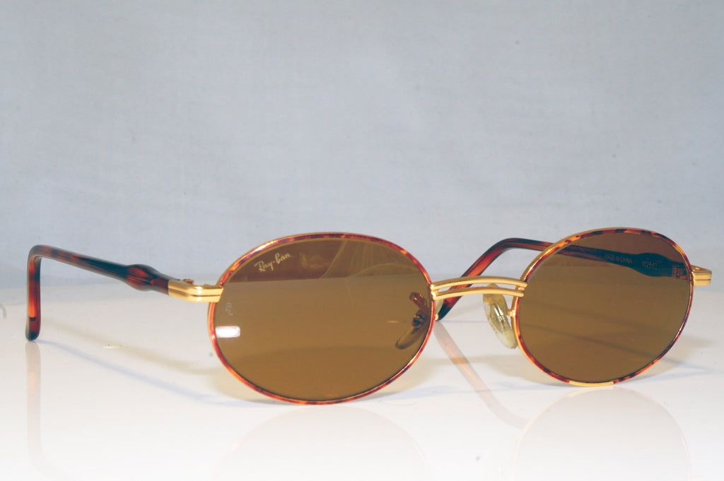 RAY-BAN Mens Vintage 1990 Designer Sunglasses Gold Oval W2543 BRN 17564