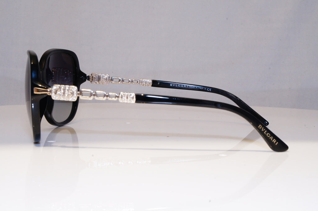 BVLGARI Womens Diamante Designer Sunglasses Black Square 8112 501/8G 21105
