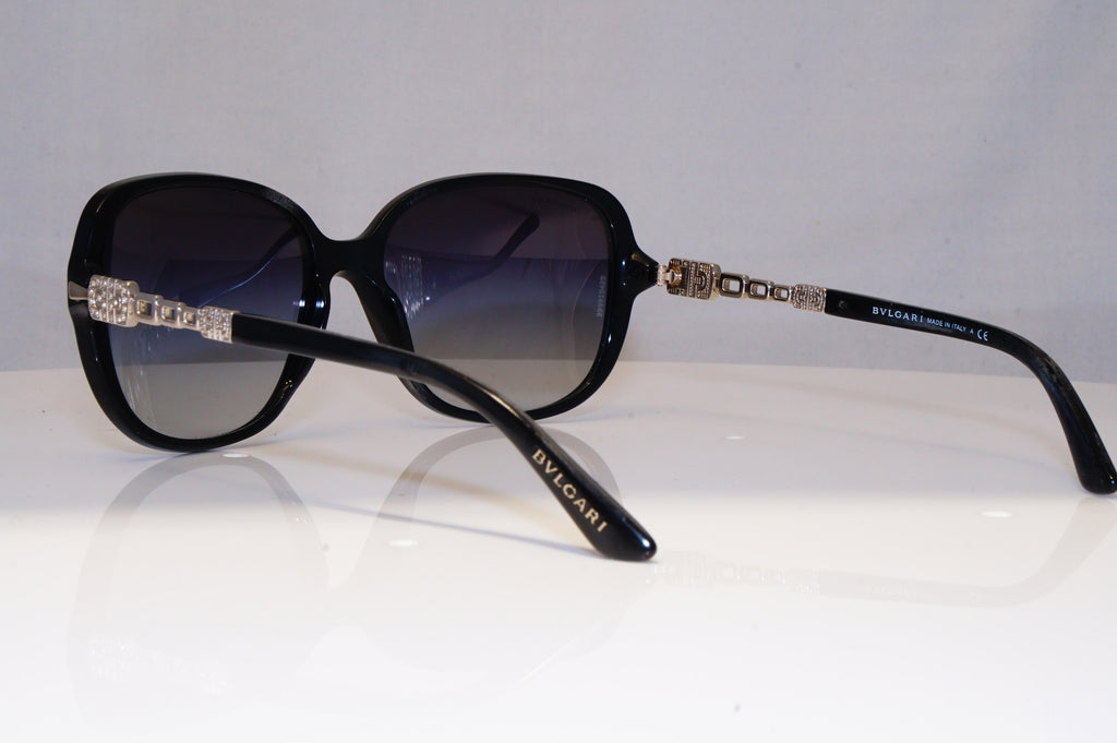 BVLGARI Womens Diamante Designer Sunglasses Black Square 8112 501/8G 21105