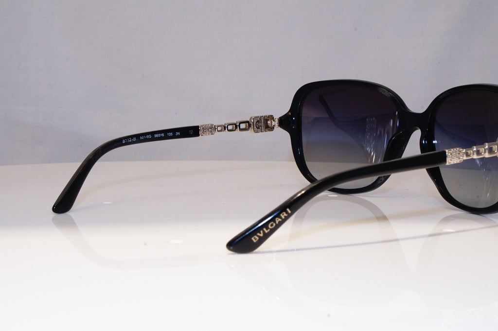 BVLGARI Womens Diamante Designer Sunglasses Black Square 8112 501/8G 21105