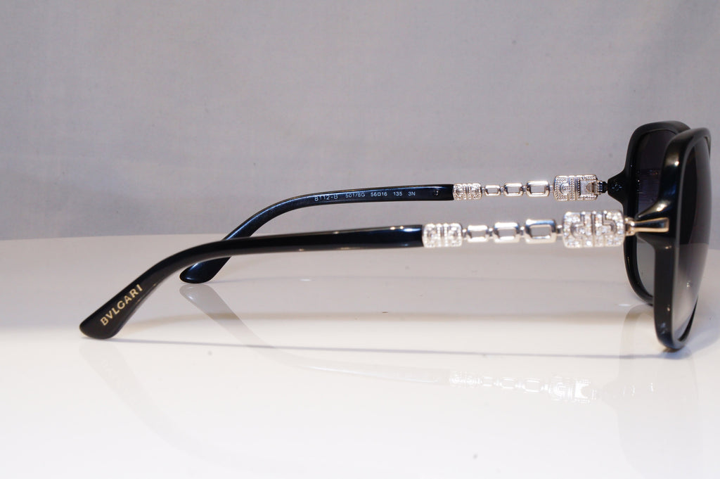 BVLGARI Womens Diamante Designer Sunglasses Black Square 8112 501/8G 21105