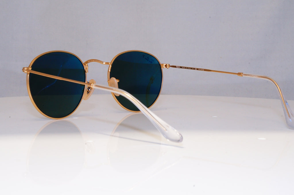 RAY-BAN Mens Womens Polarized Designer Sunglasses Gold Round RB 3447 11258 21114