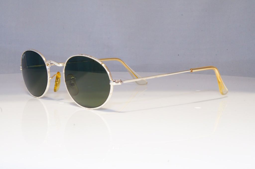 RAY-BAN Mens Womens Vintage 1990 Designer Sunglasses Silver Oval W2104 SLV 20828