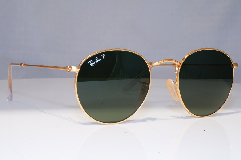 RAY-BAN Mens Womens Polarized Designer Sunglasses Gold Round RB 3447 11258 21114