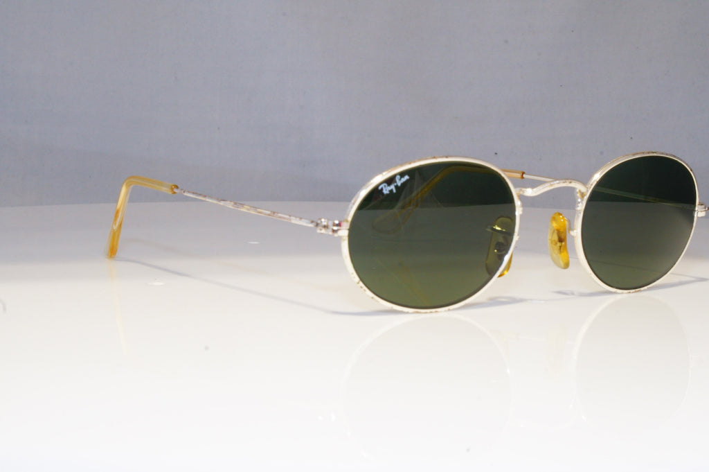 RAY-BAN Mens Womens Vintage 1990 Designer Sunglasses Silver Oval W2104 SLV 20828