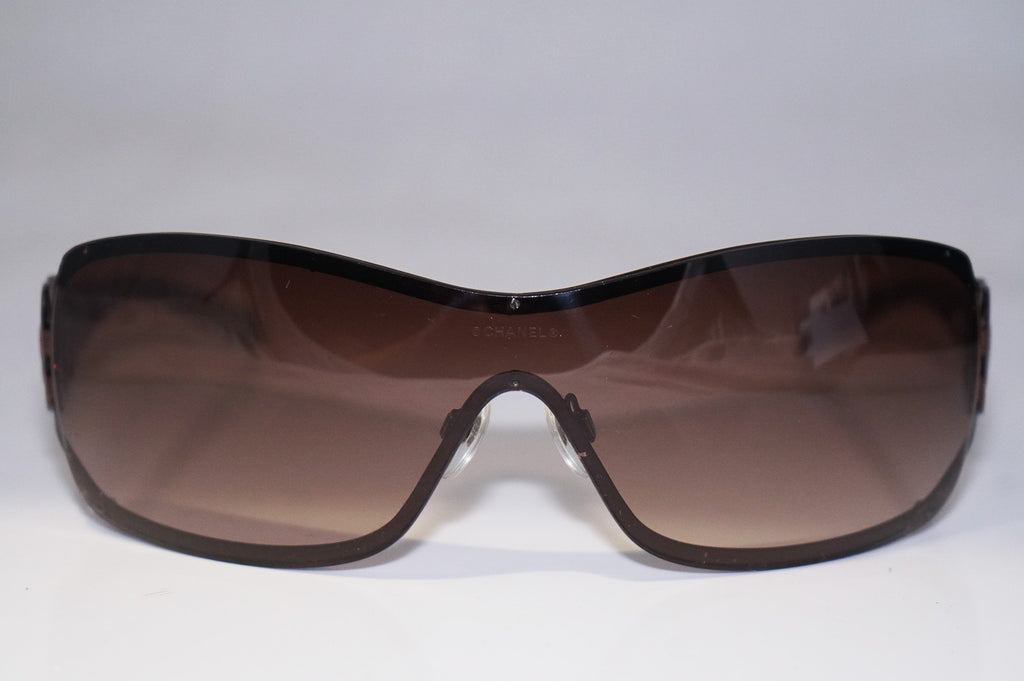 CHANEL Boxed Womens Designer Crystal Sunglasses Brown Shield 4164 C.296/13 14984