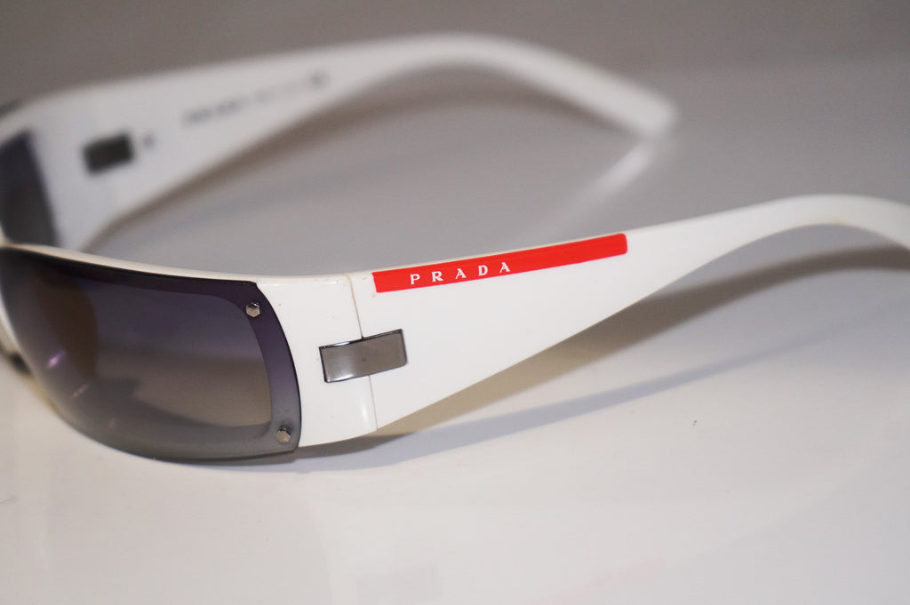 PRADA Vintage Mens Designer Sunglasses White Wrap SPS 06E 4AO-3M1 15322