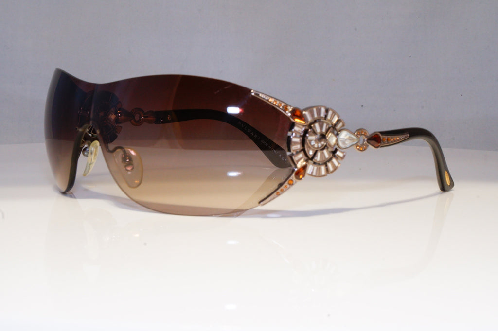 BVLGARI Mens Diamante Designer Sunglasses Brown Shield 6093 245/13 20811