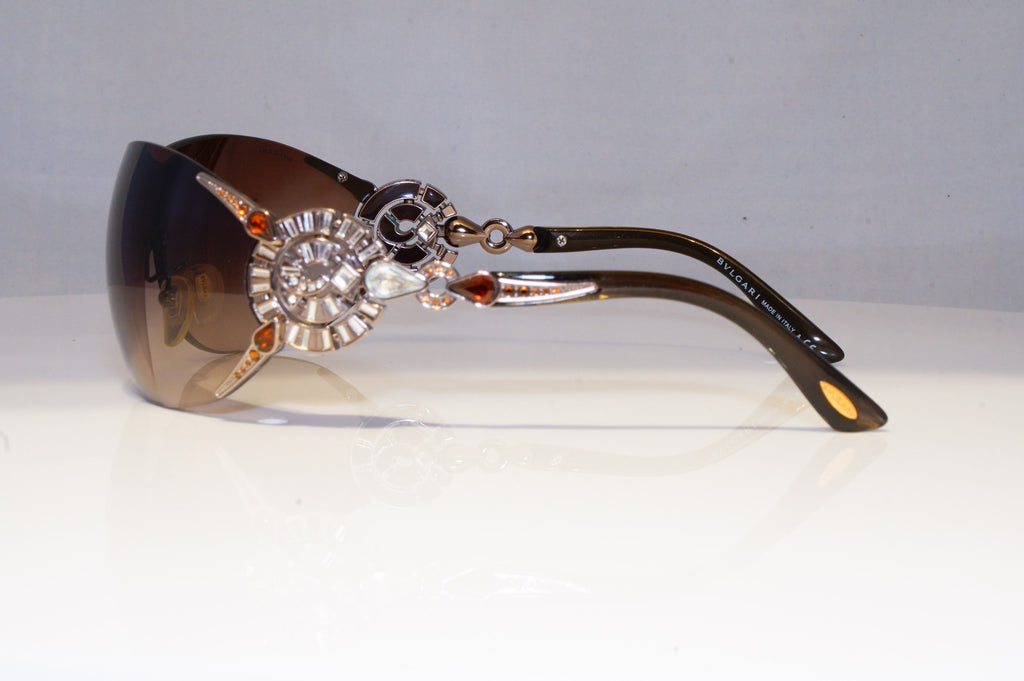 BVLGARI Mens Diamante Designer Sunglasses Brown Shield 6093 245/13 20811