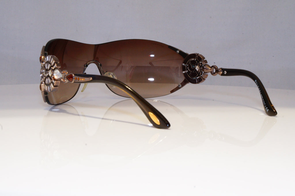 BVLGARI Mens Diamante Designer Sunglasses Brown Shield 6093 245/13 20811