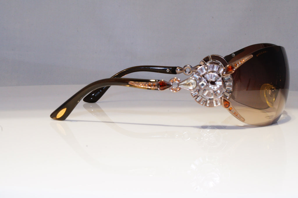 BVLGARI Mens Diamante Designer Sunglasses Brown Shield 6093 245/13 20811