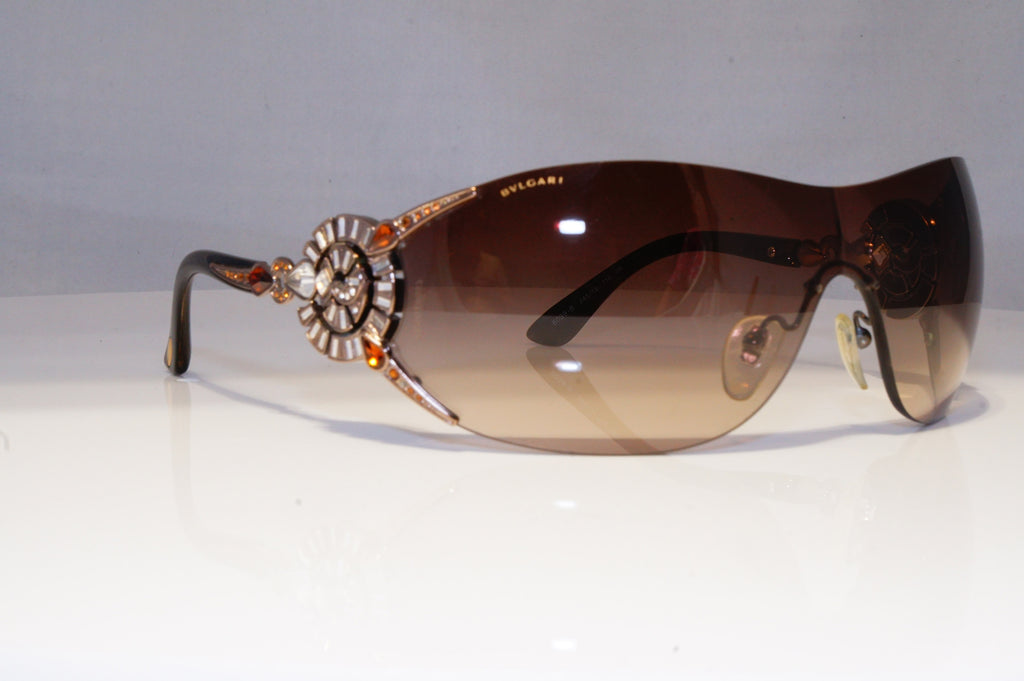 BVLGARI Mens Diamante Designer Sunglasses Brown Shield 6093 245/13 20811
