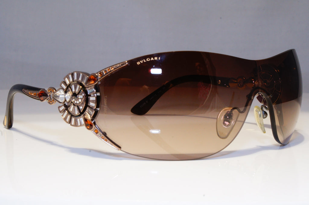BVLGARI Mens Diamante Designer Sunglasses Brown Shield 6093 245/13 20811