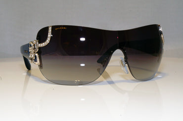 BVLGARI Womens Diamante Designer Sunglasses Blue Shield 6079-B 102/8G 17566