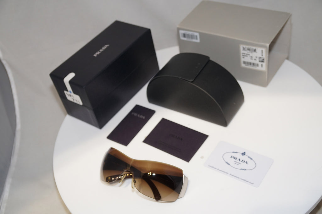 PRADA Mens Womens Boxed Oversized Sunglasses Brown Shield SPR 04I 7N6-6S1 21104