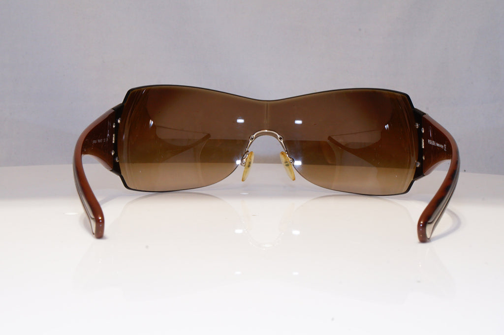 PRADA Mens Womens Boxed Oversized Sunglasses Brown Shield SPR 04I 7N6-6S1 21104