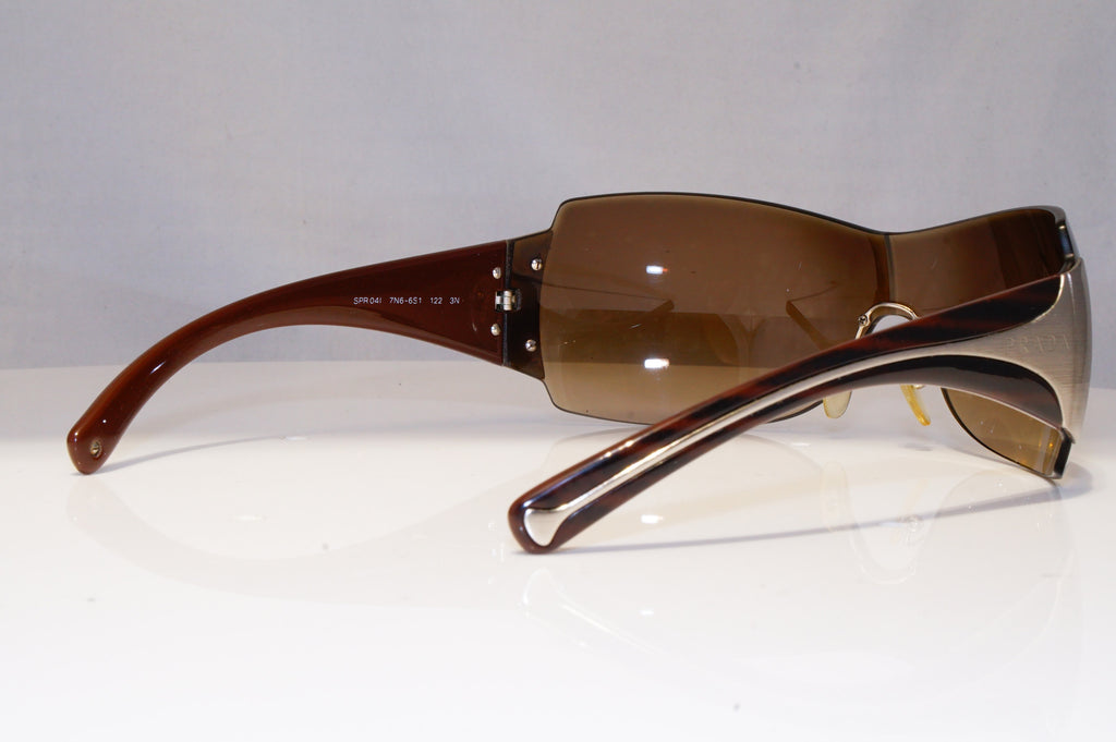 PRADA Mens Womens Boxed Oversized Sunglasses Brown Shield SPR 04I 7N6-6S1 21104