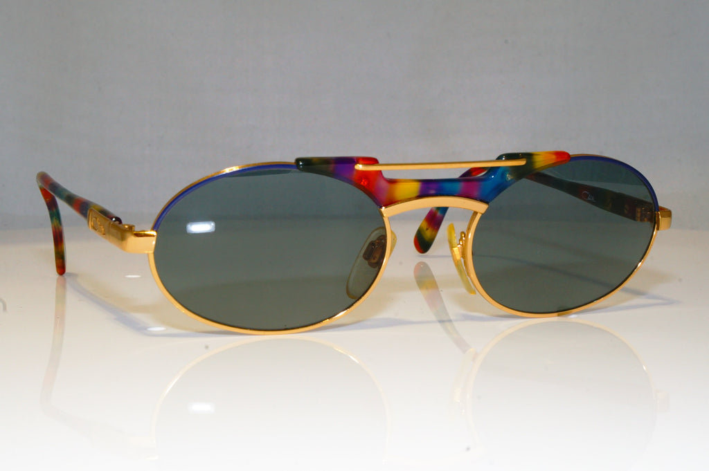 CAZAL Mens Vintage 1990 Designer Sunglasses Gold Rectangle MOD 252 GLD 17569