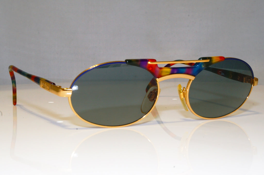 CAZAL Mens Vintage 1990 Designer Sunglasses Gold Rectangle MOD 252 GLD 17569