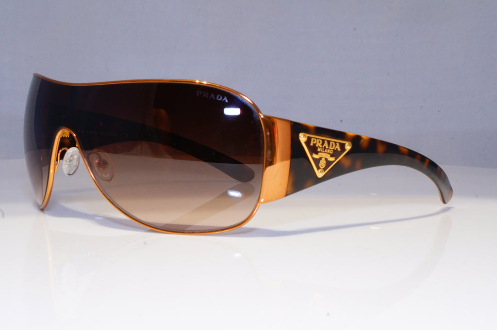 PRADA Mens Womens Unisex Designer Sunglasses Gold Shield SPR 57L 7OE-6S1 20813