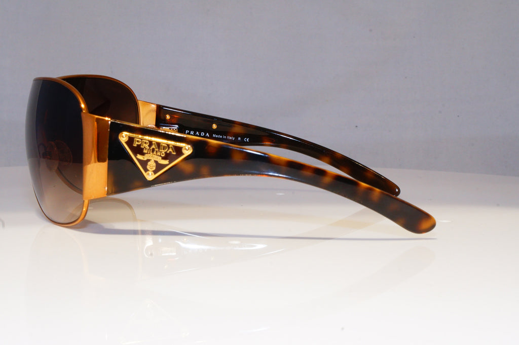 PRADA Mens Womens Unisex Designer Sunglasses Gold Shield SPR 57L 7OE-6S1 20813